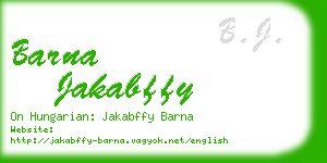 barna jakabffy business card